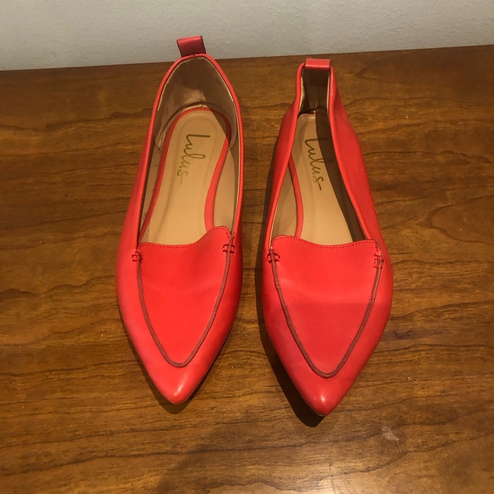 Red lulus pointed toe flats